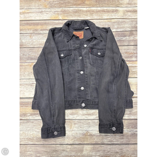 Jacket Denim By Levis In Black Denim, Size: Xl