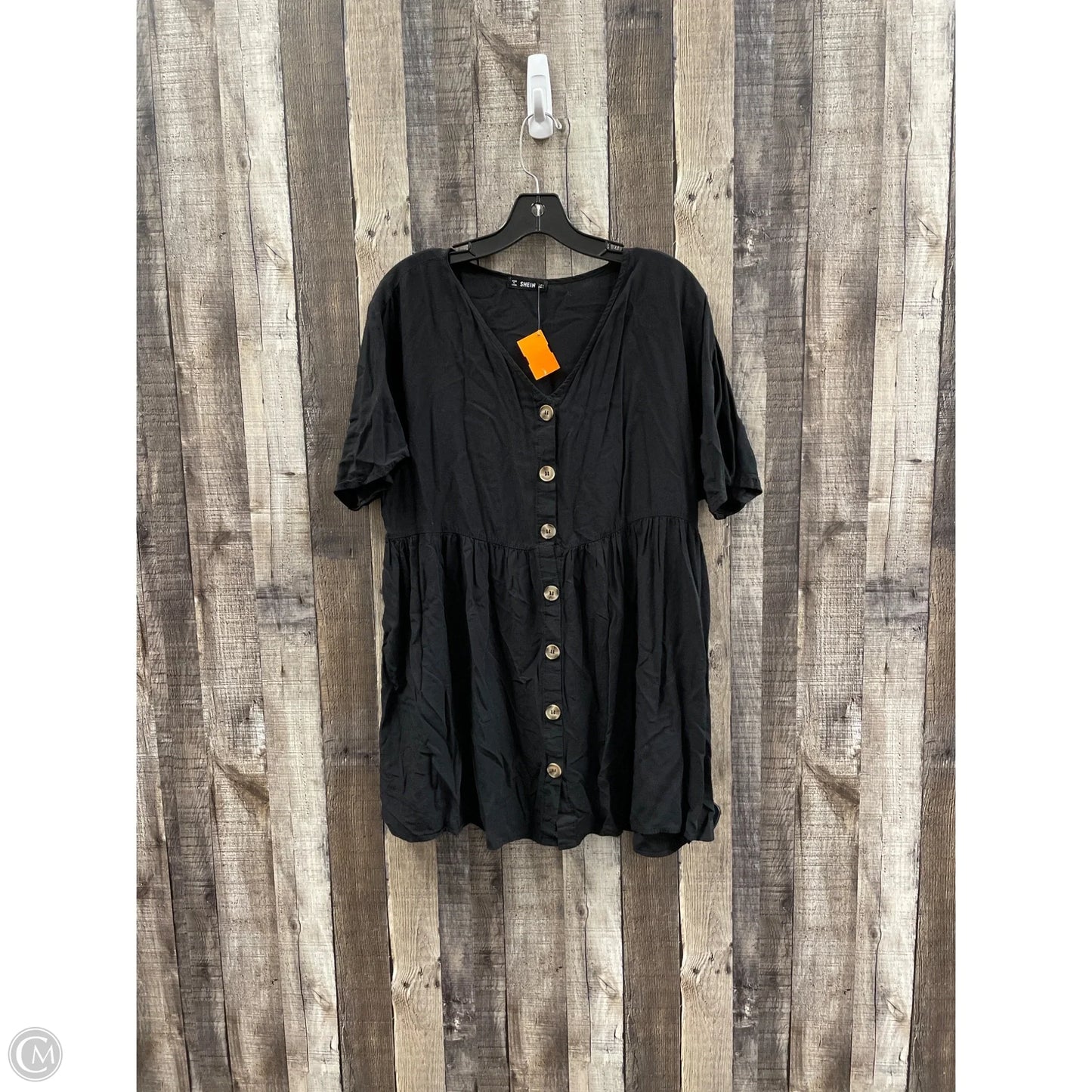 Tunic Short Sleeve By Shein In Black, Size: L