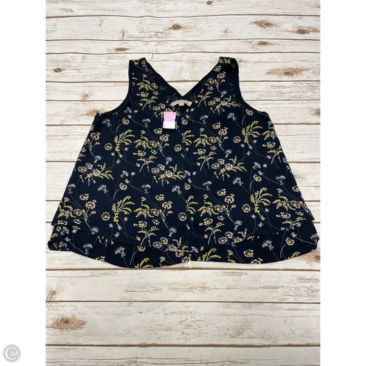 Top Sleeveless By Loft In Floral Print, Size: M