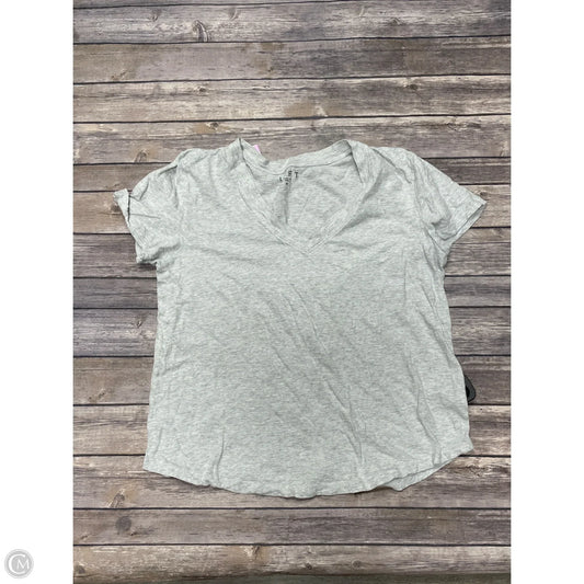 Top Short Sleeve By Loft In Grey, Size: M