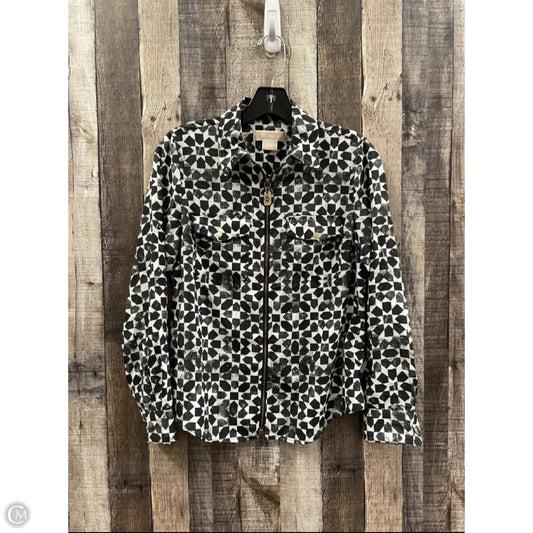 Top Long Sleeve By Michael By Michael Kors In Black & White, Size: S