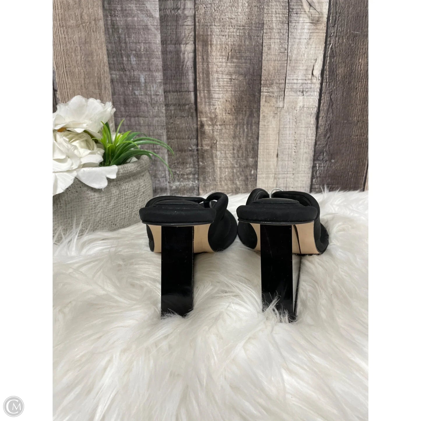 Sandals Heels Block By Good American In Black, Size: 7.5