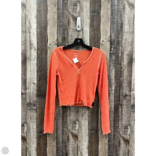 Top Long Sleeve By American Eagle In Orange, Size: S