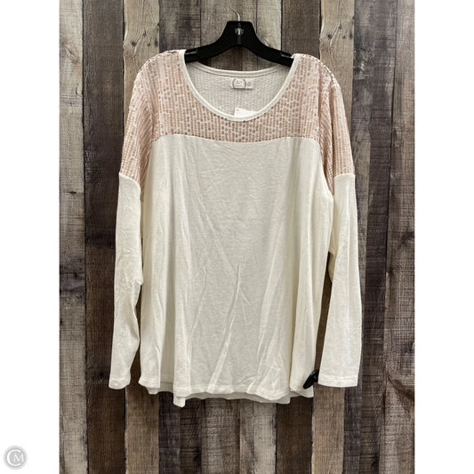 Top Long Sleeve By Maurices In Cream, Size: Xxl