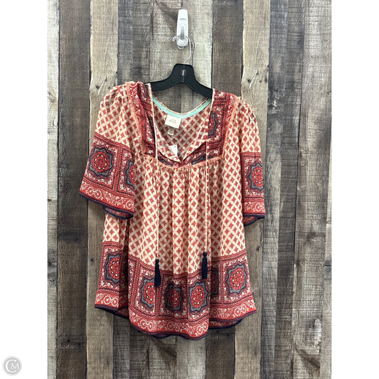 Top Short Sleeve By Knox Rose In Multi-colored, Size: Xl