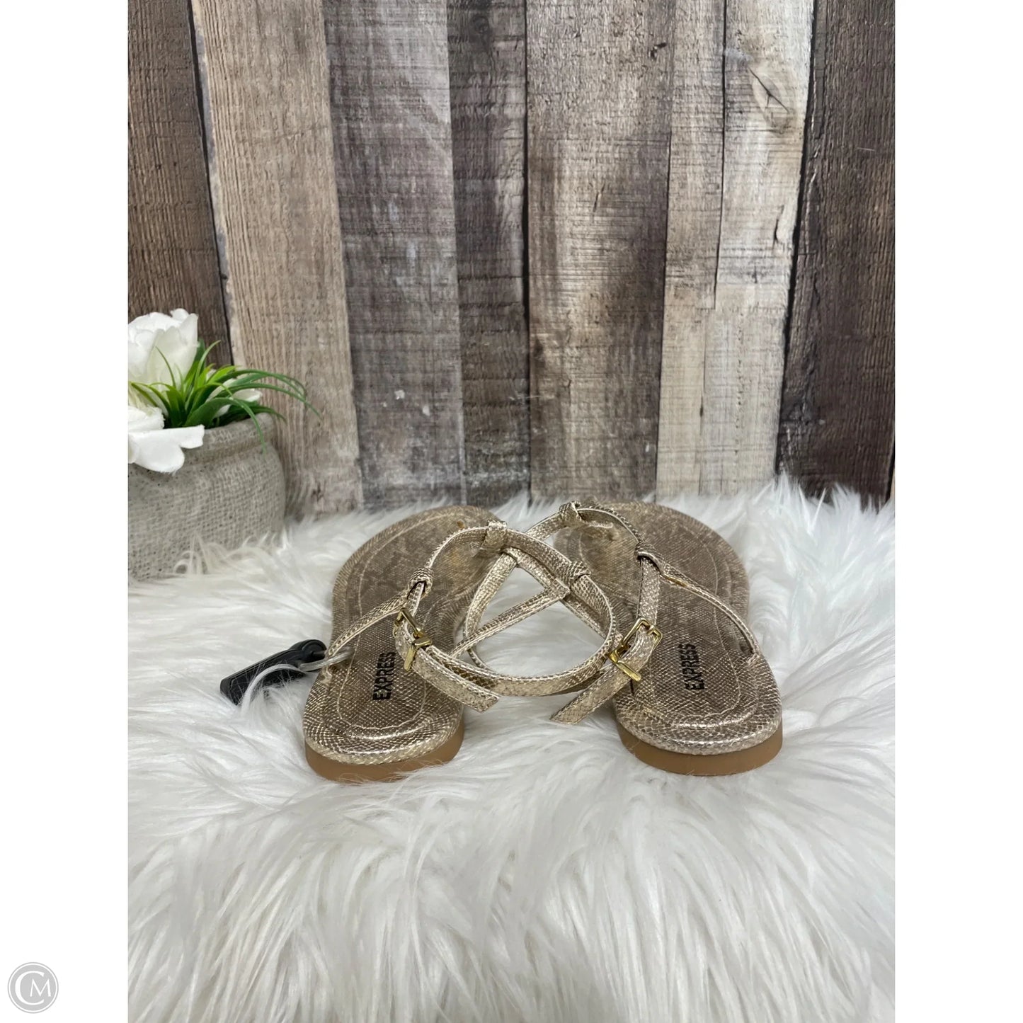 Sandals Flats By Express In Gold, Size: 7