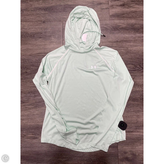 Athletic Top Long Sleeve Collar By Under Armour In Green, Size: M