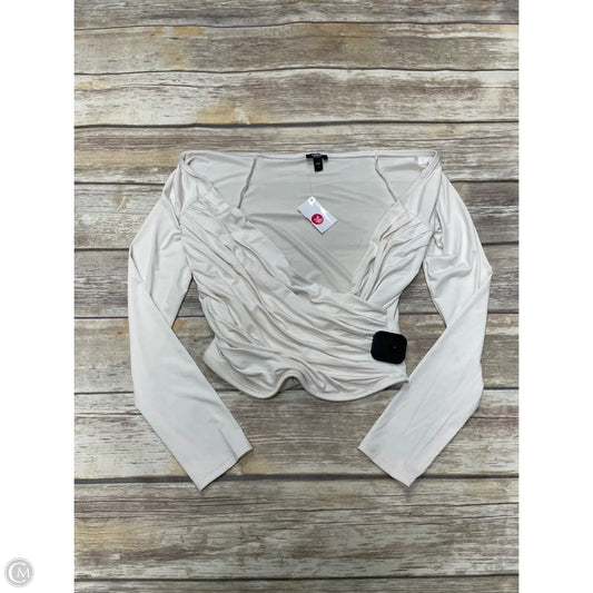 Top Long Sleeve By Express In Cream, Size: S