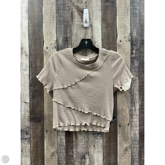 Top Short Sleeve By Altard State In Tan, Size: S