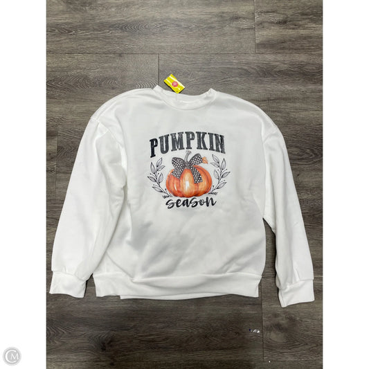 Sweatshirt Crewneck By Shein In White, Size: L