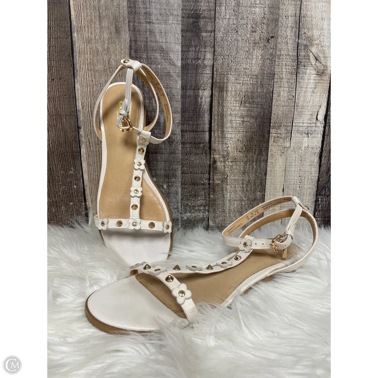 Sandals Designer By Coach In Cream, Size: 8
