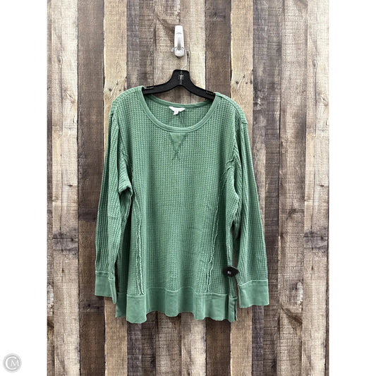 Top Long Sleeve By Time And Tru In Green, Size: Xl