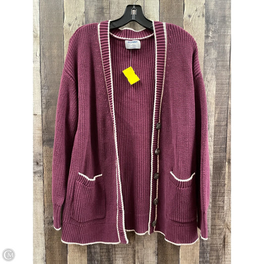 Sweater Cardigan By Old Navy In Purple, Size: Xl