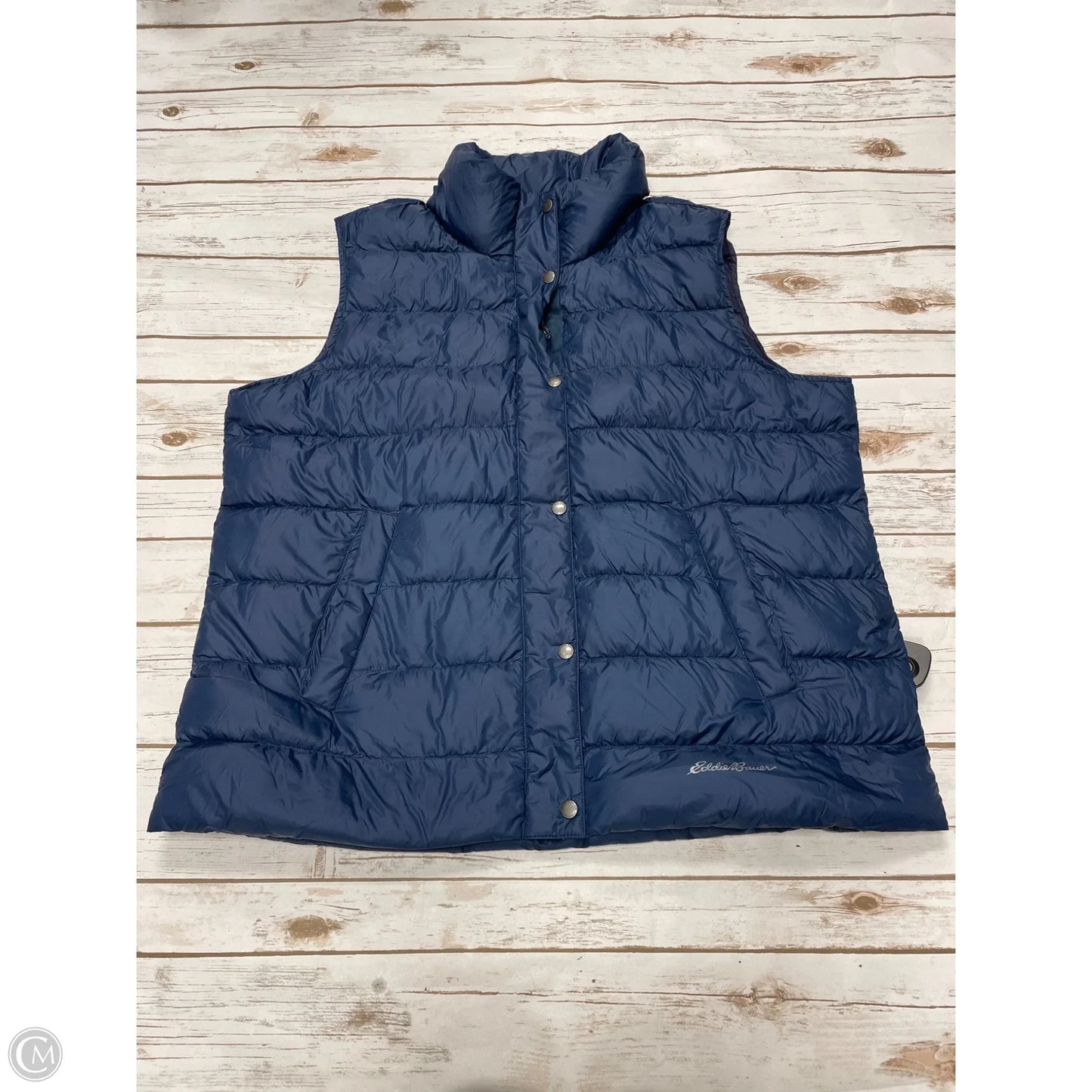 Vest Puffer & Quilted By Eddie Bauer In Navy, Size: 2x