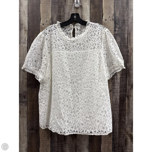 Top Short Sleeve By Cece In White, Size: Xxl
