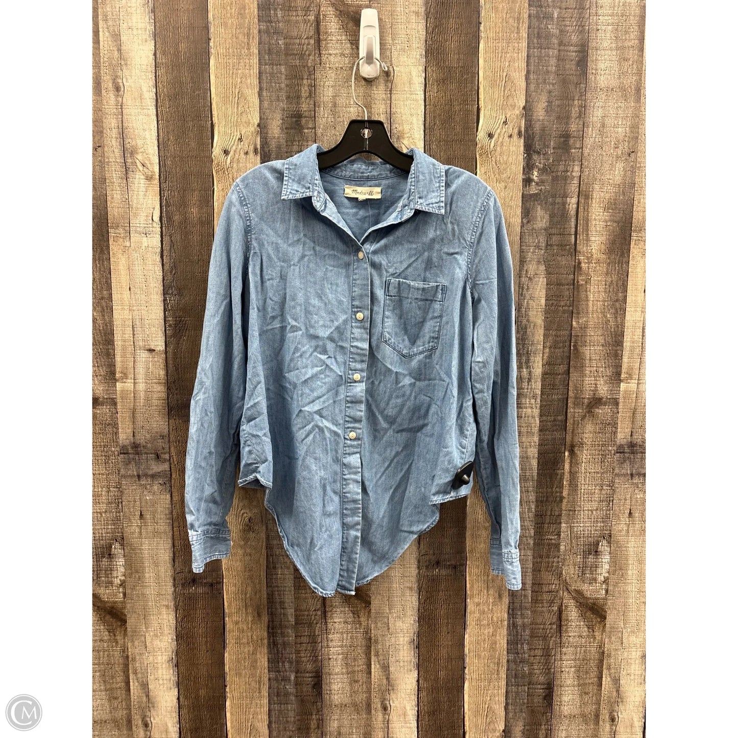 Top Long Sleeve By Madewell In Blue, Size: M