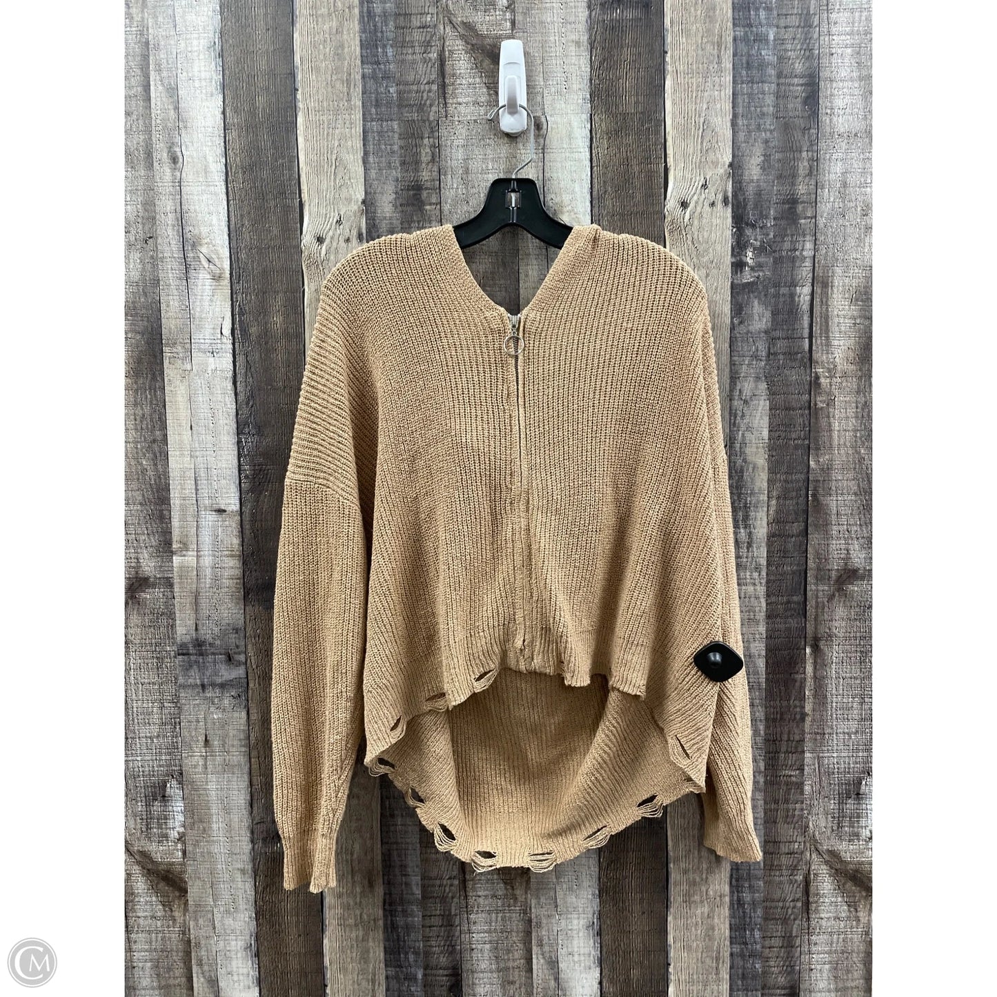 Sweater Cardigan By Cmf In Tan, Size: L