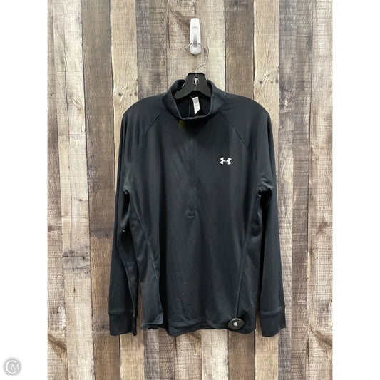 Athletic Top Long Sleeve Collar By Under Armour In Black, Size: Xl