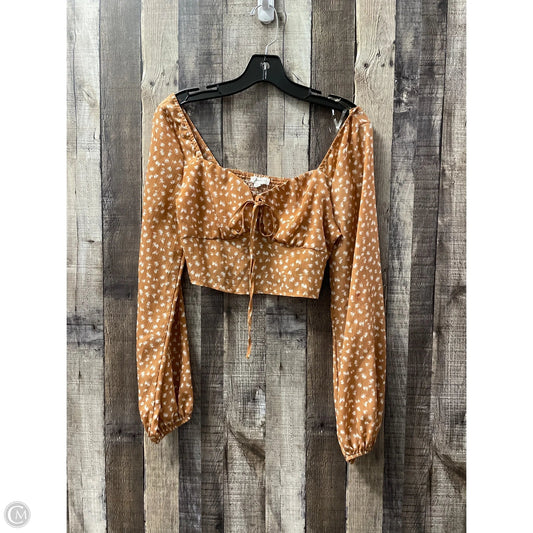 Top Long Sleeve By La Hearts In Brown, Size: S