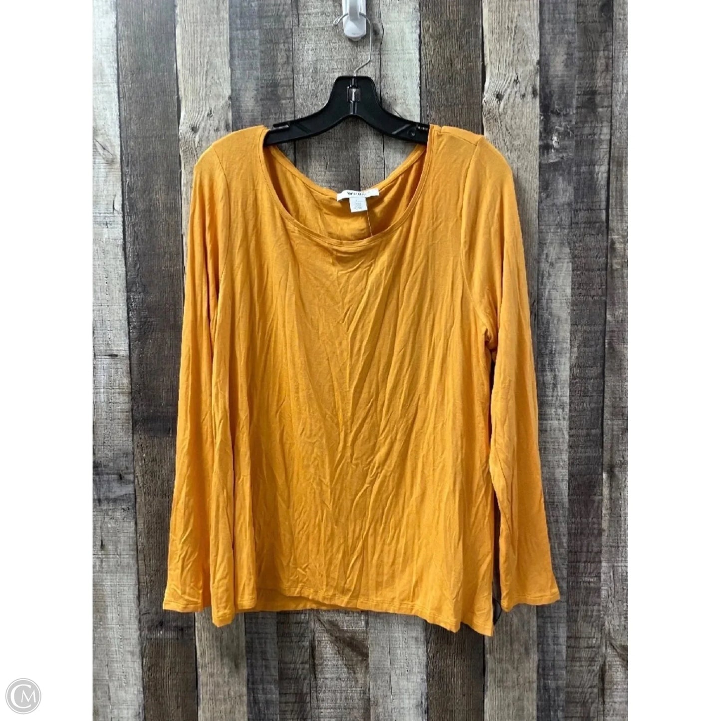 Top Long Sleeve By White House Black Market In Gold, Size: Xl