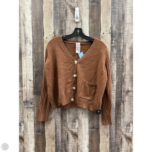 Sweater Cardigan By Sadie & Sage In Brown, Size: L