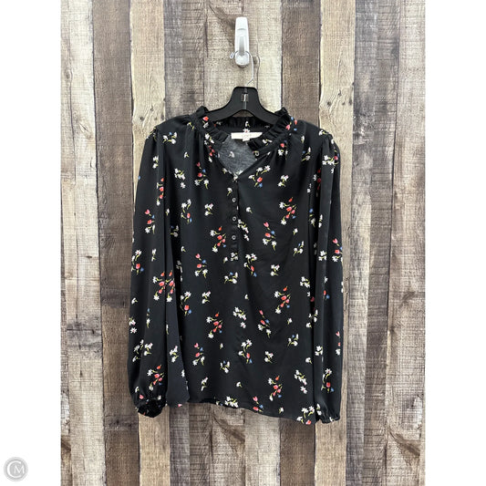 Top Long Sleeve By Loft In Black, Size: L