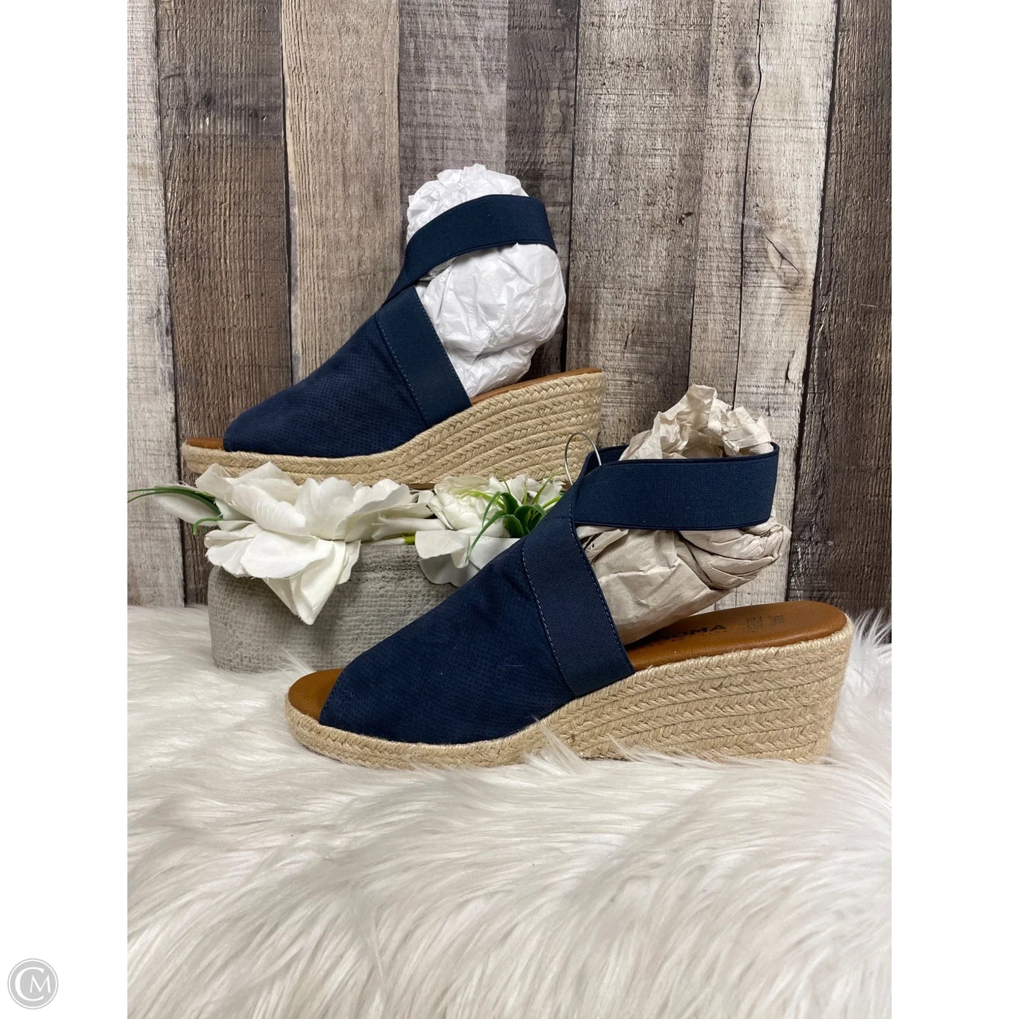 Sandals Heels Wedge By Sonoma In Blue, Size: 11