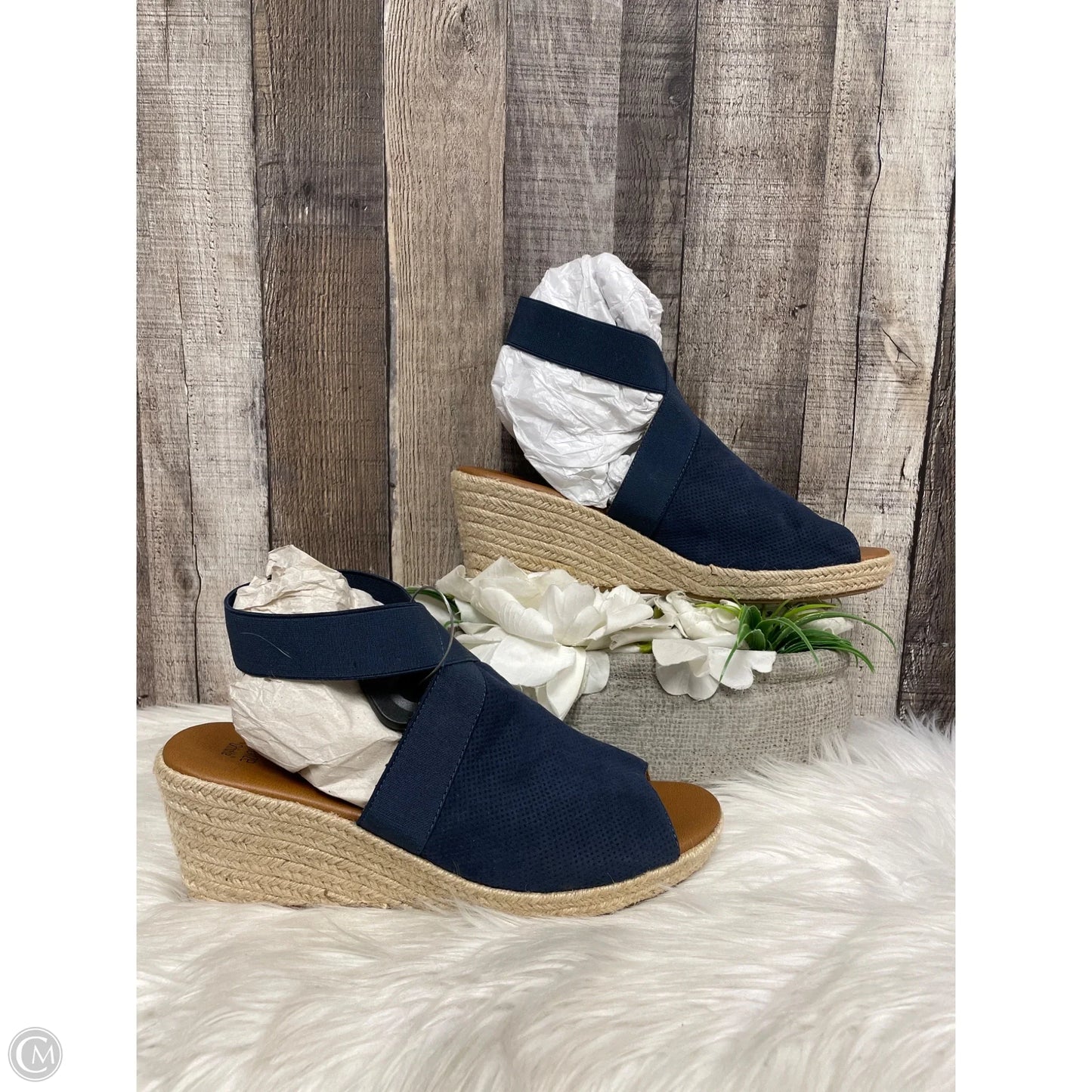 Sandals Heels Wedge By Sonoma In Blue, Size: 11