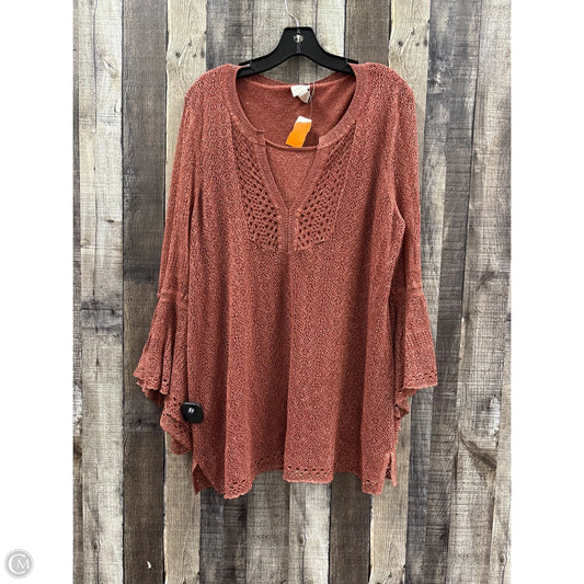 Top Long Sleeve By Chicos In Orange, Size: Xl
