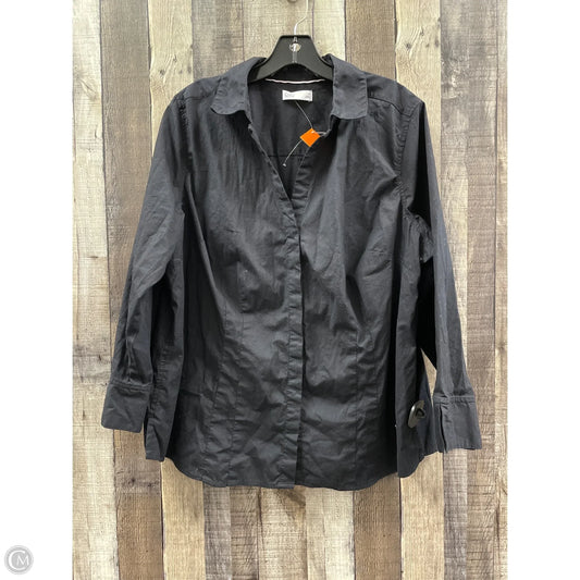 Top Long Sleeve By Croft And Barrow In Black, Size: 1x
