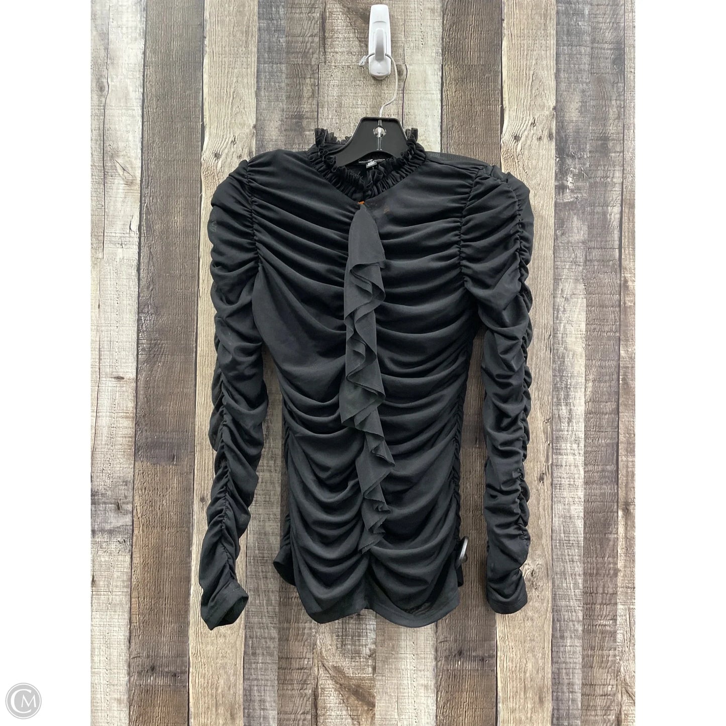 Top Long Sleeve By White House Black Market In Black, Size: Xxs