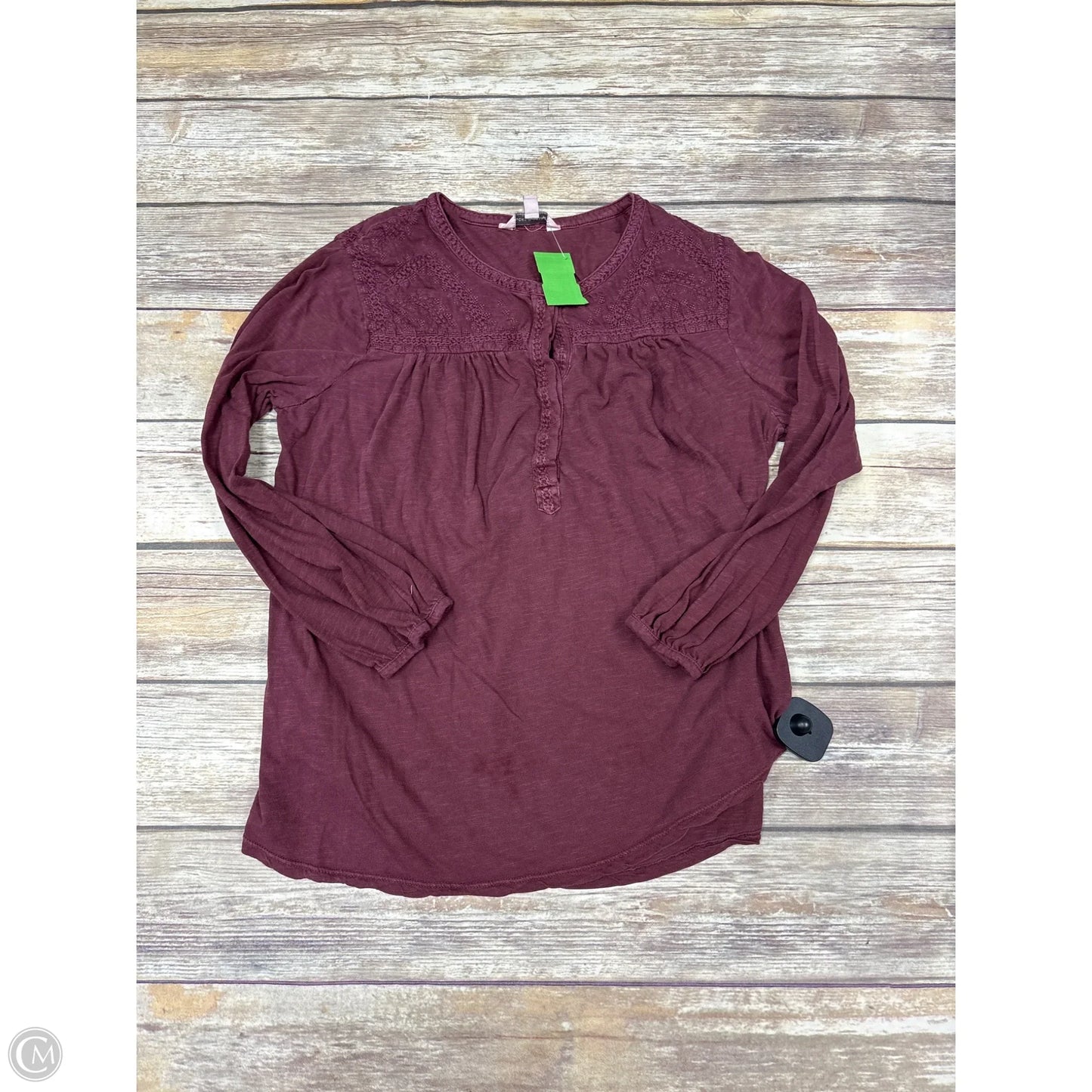 Top Long Sleeve By Lucky Brand In Maroon, Size: L