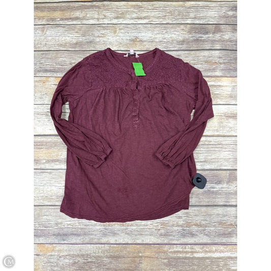 Top Long Sleeve By Lucky Brand In Maroon, Size: L