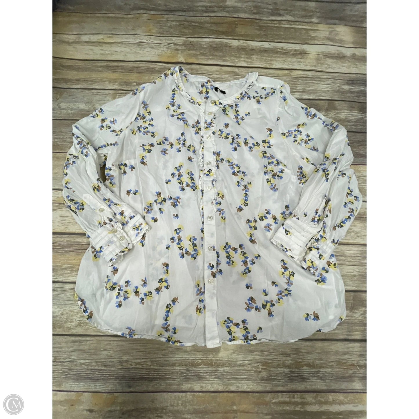 Top Long Sleeve By Talbots In Floral Print, Size: 2x