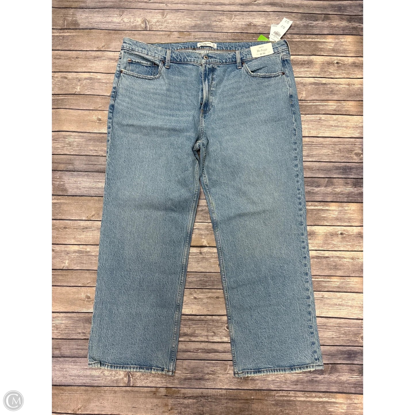 Jeans Straight By Abercrombie And Fitch In Blue Denim, Size: 18