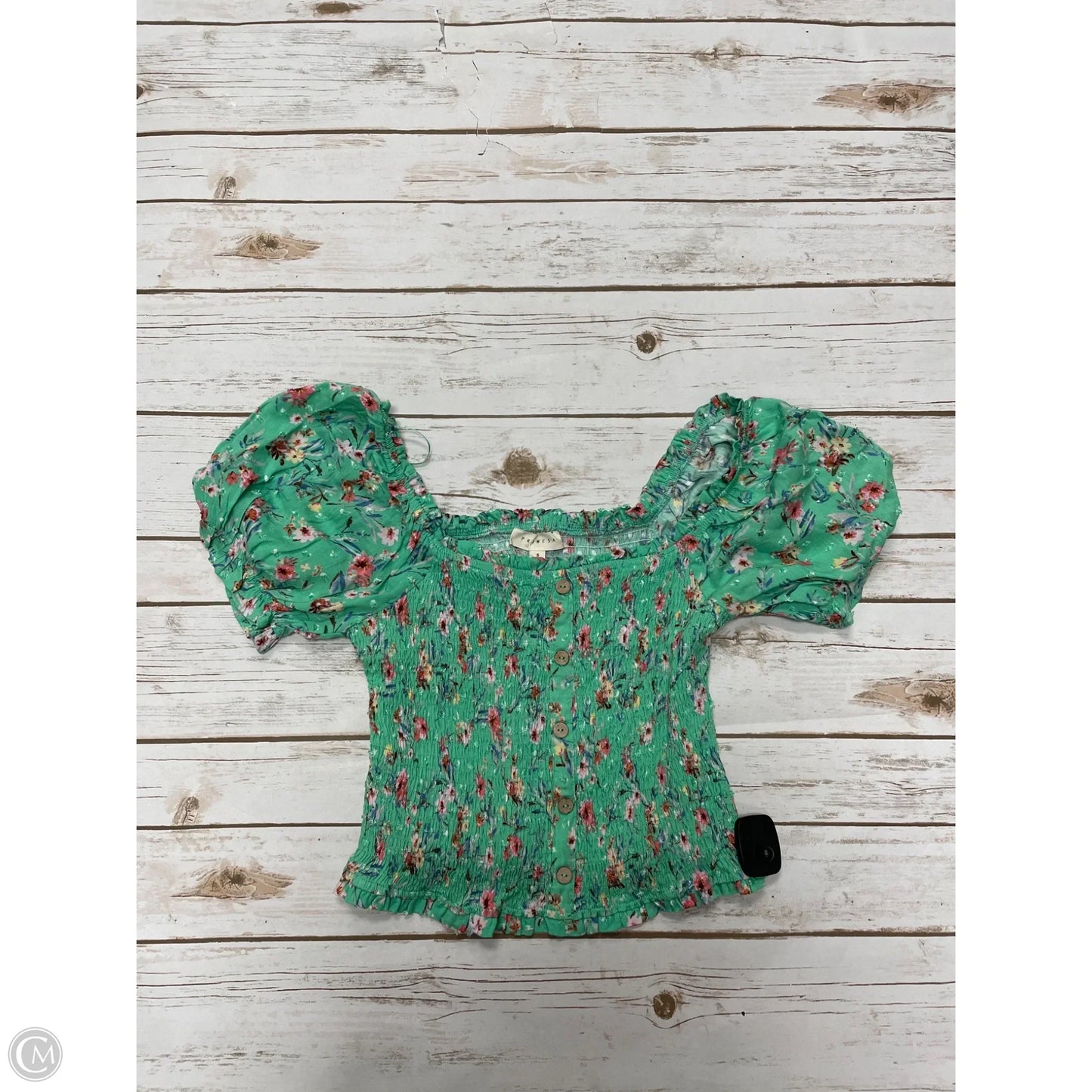 Top Short Sleeve By Promesa In Green, Size: S