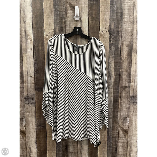 Top Long Sleeve By Grace In Striped Pattern, Size: 2x