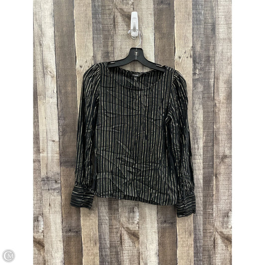 Top Long Sleeve By Express In Black & Gold, Size: Xs