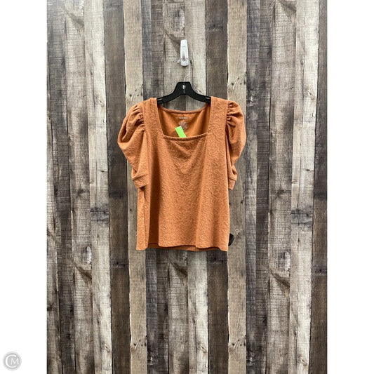 Top Short Sleeve By Nine West In Bronze, Size: L