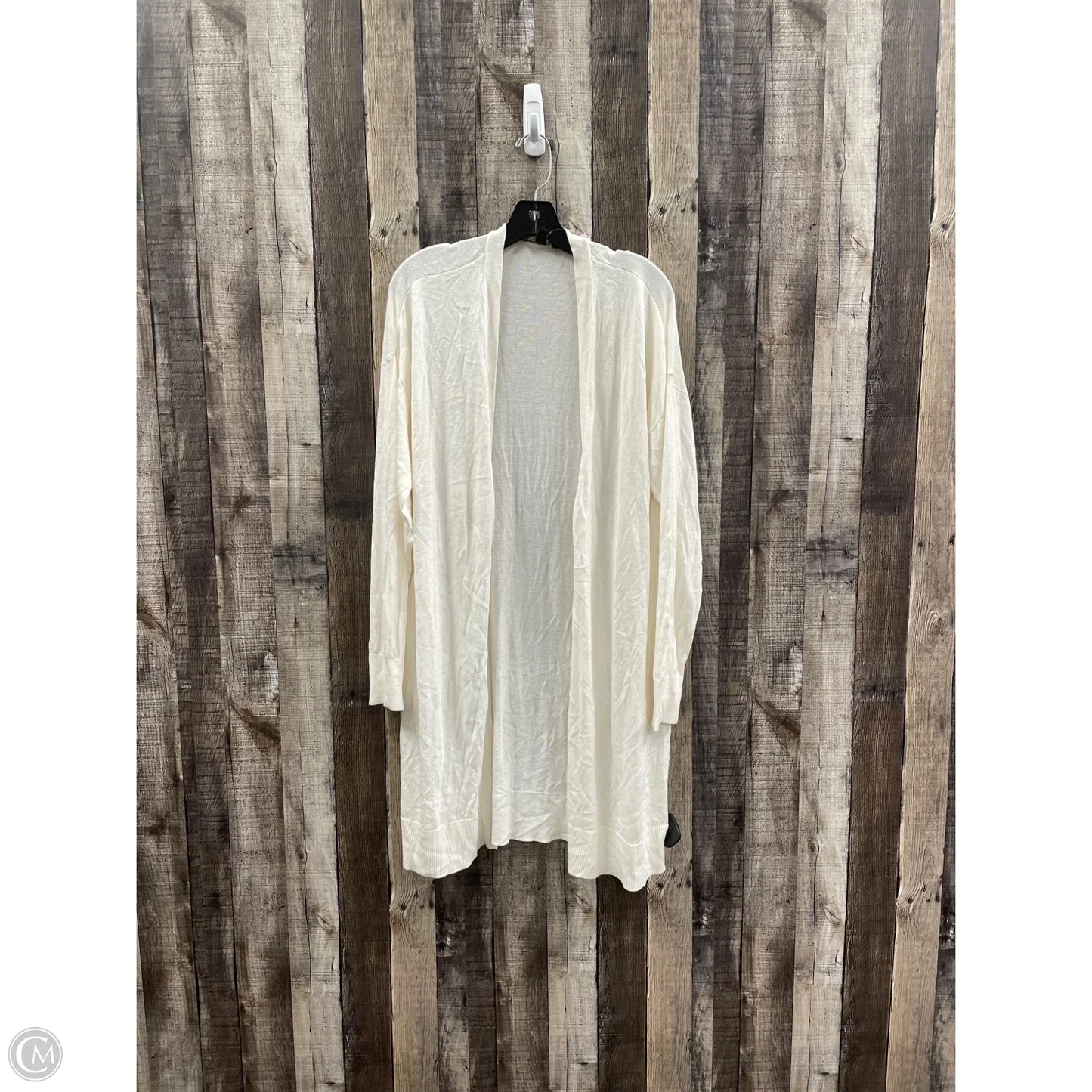 Sweater Cardigan By Ann Taylor In White, Size: L