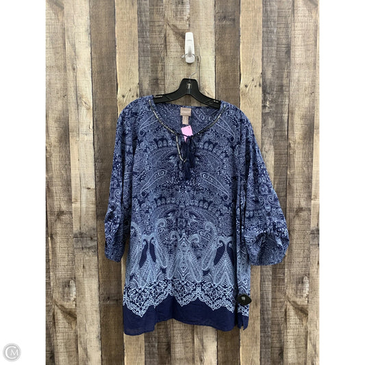 Top Long Sleeve By Chicos In Blue, Size: Xl
