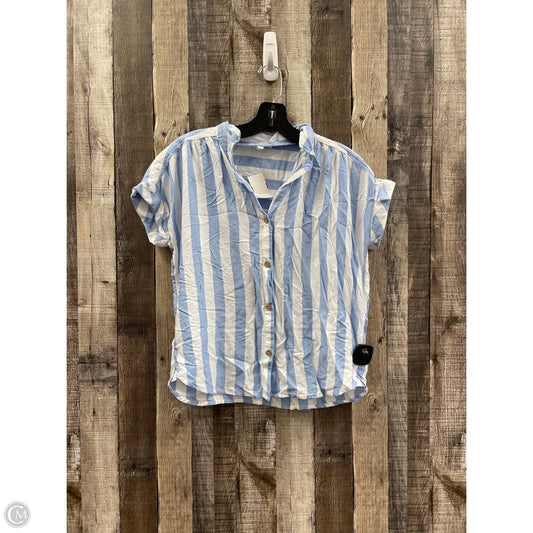 Top Short Sleeve By Beachlunchlounge In Blue & White, Size: Xs