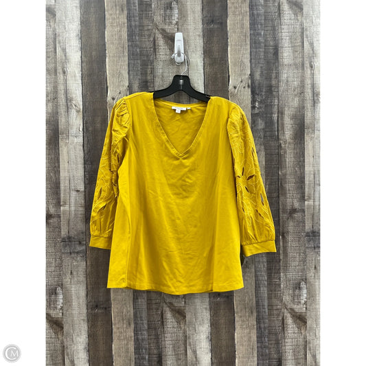 Top Long Sleeve By Chicos In Gold, Size: L