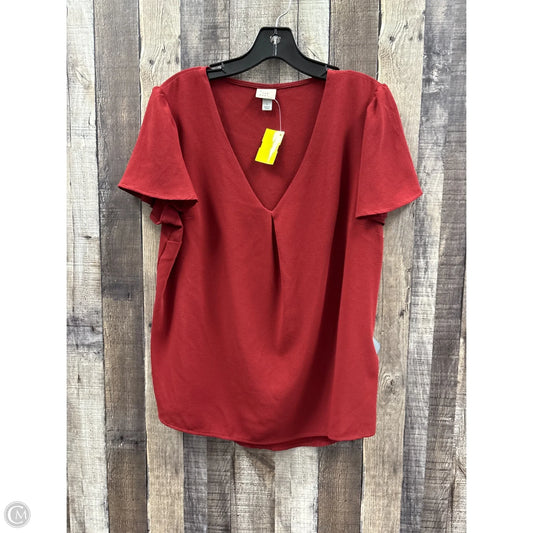 Top Short Sleeve By A New Day In Maroon, Size: L