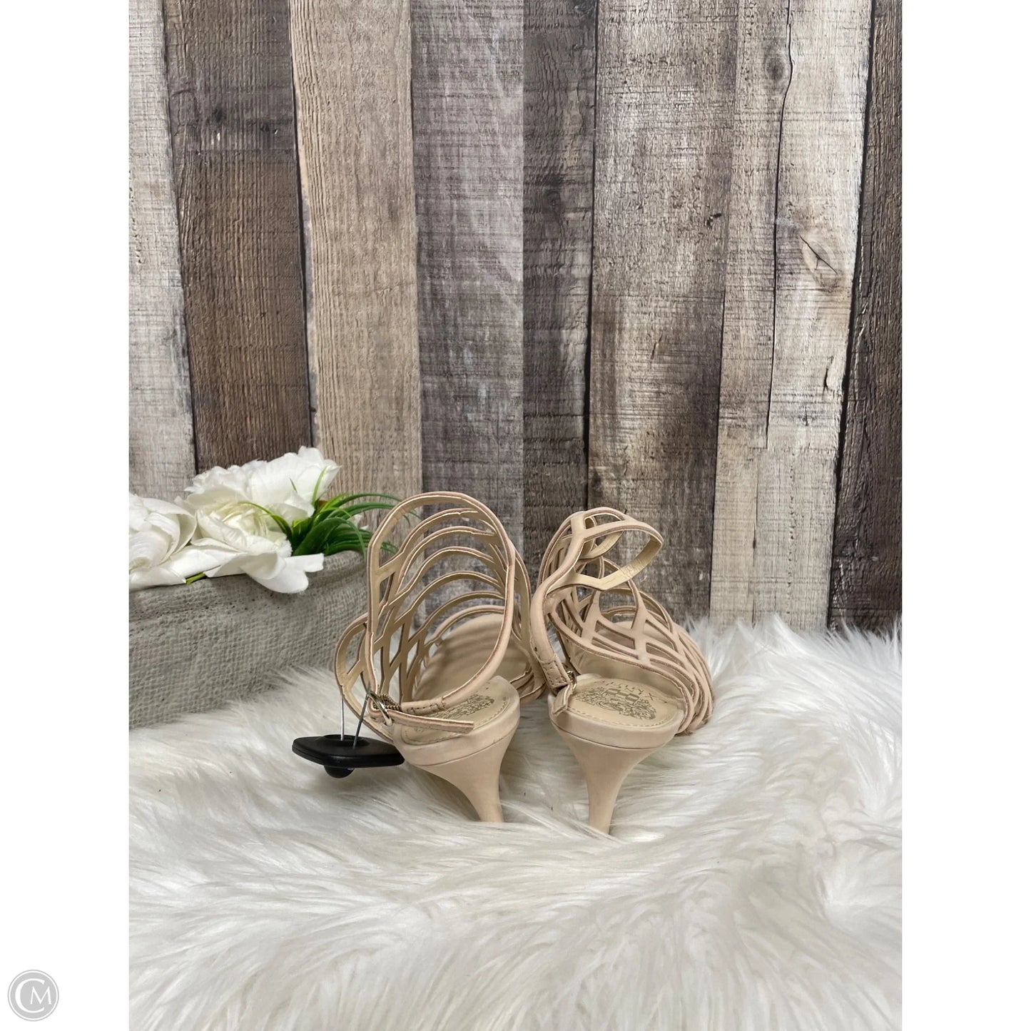 Sandals Heels Stiletto By Vince Camuto In Beige, Size: 7.5