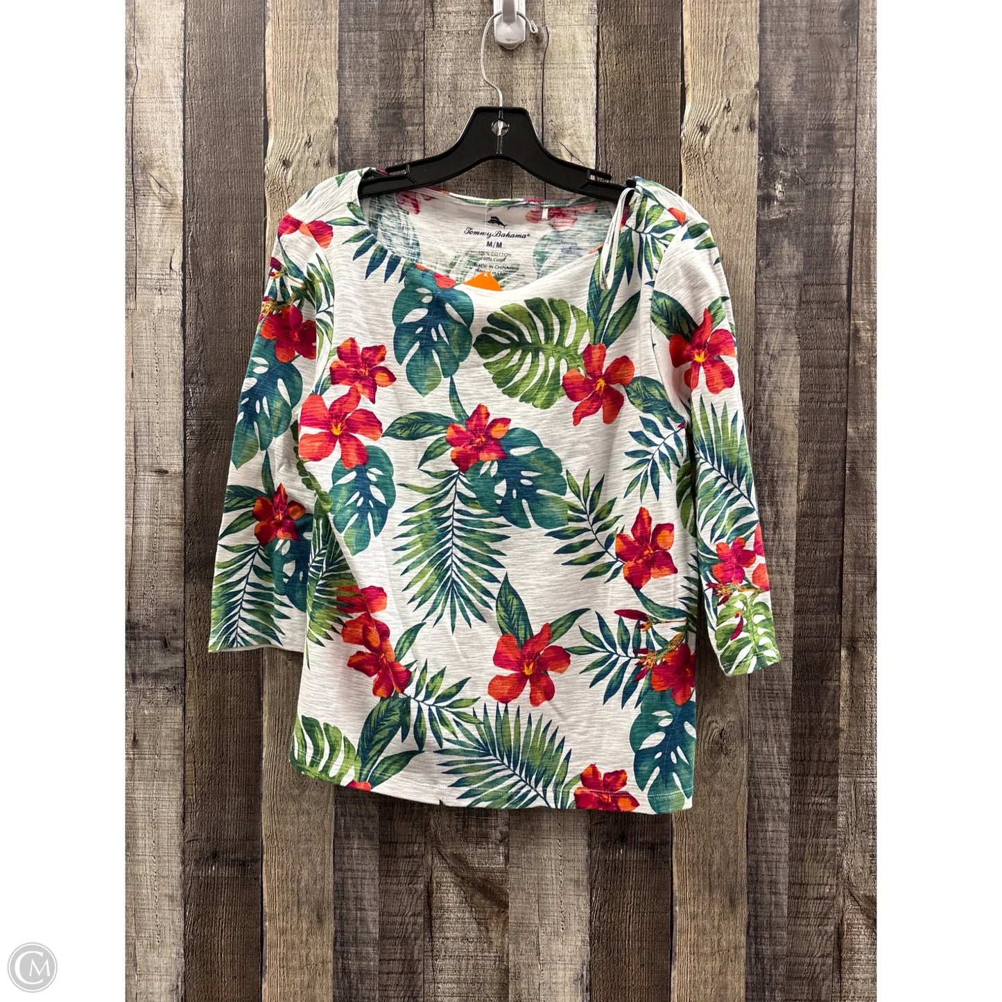 Top 3/4 Sleeve By Tommy Bahama In Floral Print, Size: M