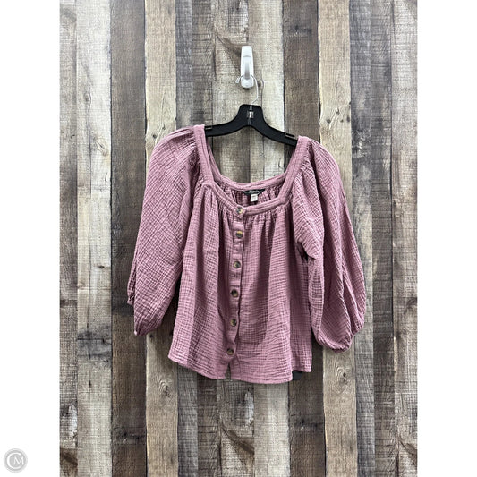 Top 3/4 Sleeve By Supplies In Purple, Size: M