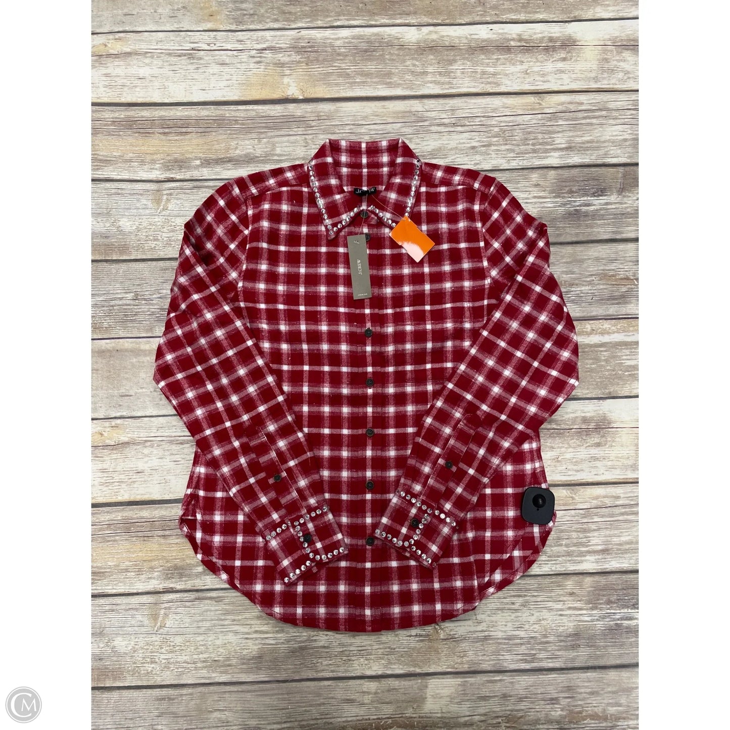 Top Long Sleeve By J. Crew In Plaid Pattern, Size: Xs