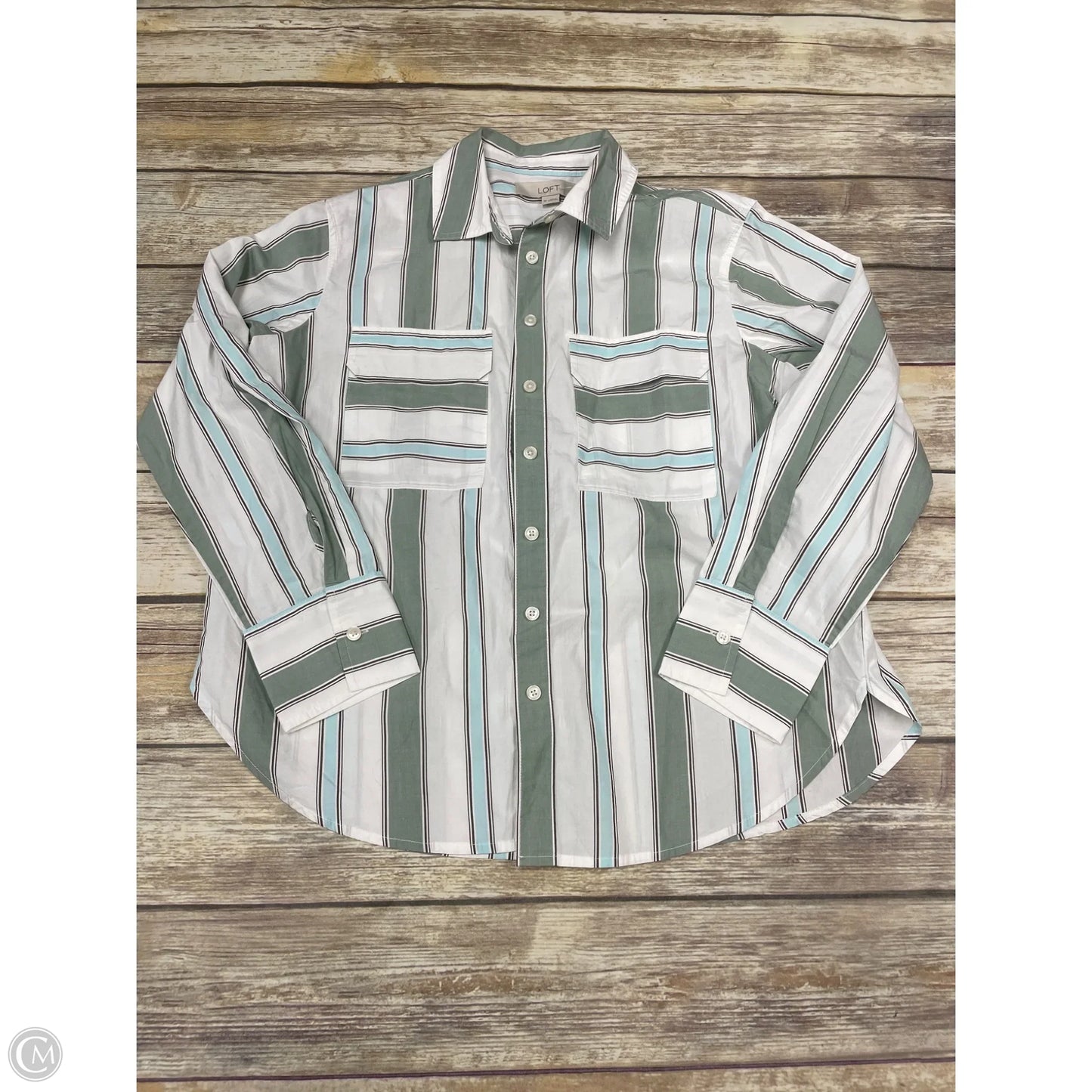 Top Long Sleeve By Loft In Striped Pattern, Size: Xs