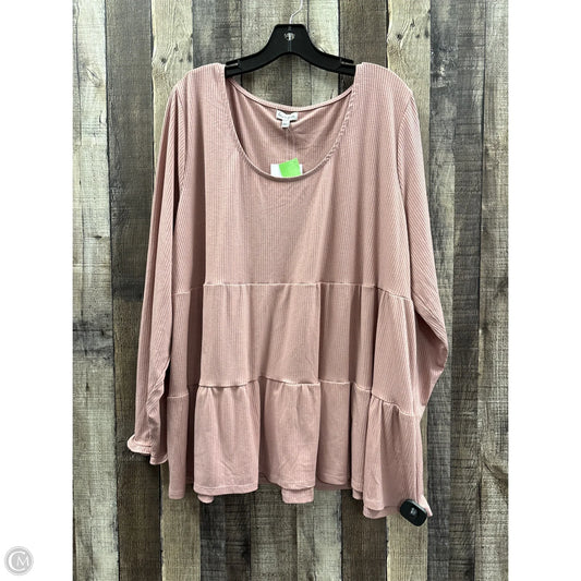 Top Long Sleeve By Love Fire In Pink, Size: 4x